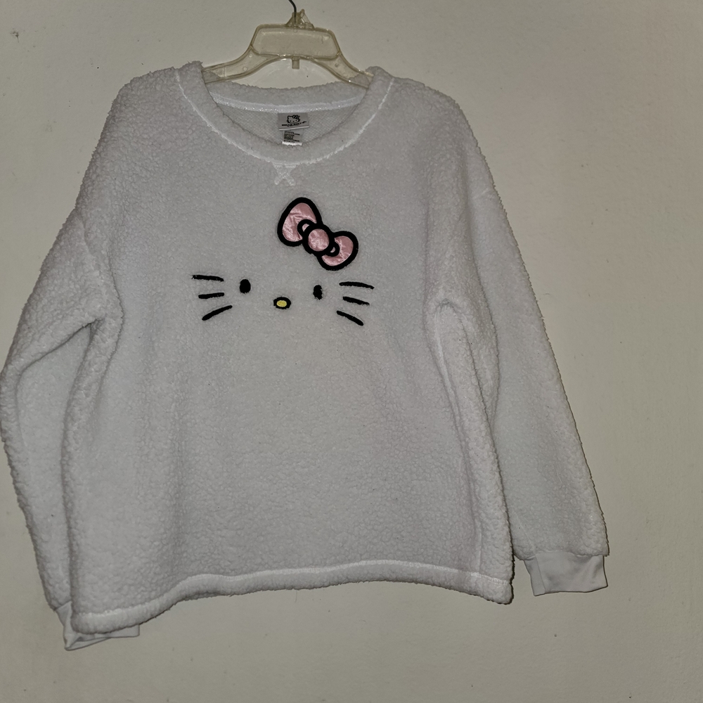 Hello Kitty White Fleece Jacket with Pink Bow